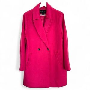 NWOT Rachel Zoe Magenta Wool Blend Overcoat, Size XL